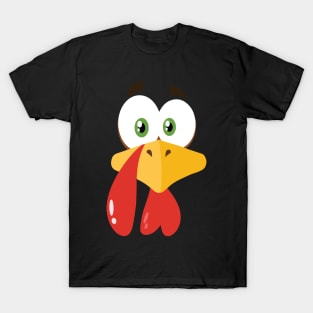 Funny Cute Happy Merry Thanksgiving turkey face T-Shirt